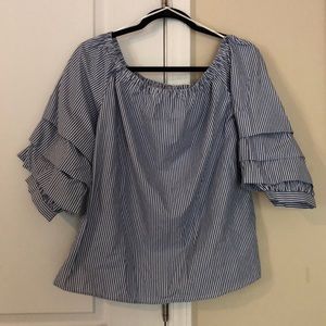 Stripped Off the Shoulder Shirt